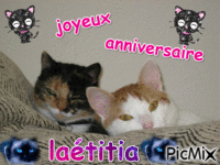 joyeux anniversaire Laétitia - Бесплатный анимированный гифка