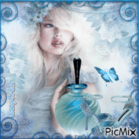 Blue perfume animerad GIF