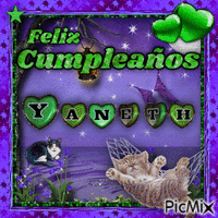 Feliz cumpleaños, Yaneth - GIF animado gratis