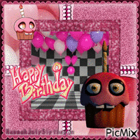 {{FNAF Cupcake - Happy Birthday}} - GIF animado grátis