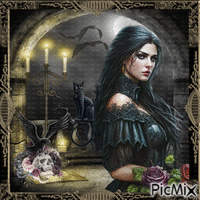Femme gothique. - GIF animasi gratis