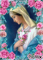 Mary roses pink - Free animated GIF