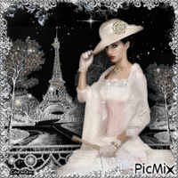 Femme élégante à Paris - Gratis animerad GIF
