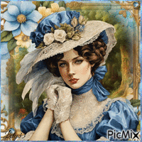 portrait femme vintage - Gratis animeret GIF