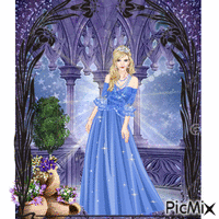 Una princesa en tonos azules GIF animé