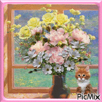 Bouquet de fleurs. - Free animated GIF