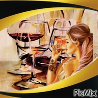 SIPPING WINE - GIF animate gratis