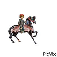 Boy riding carousel horse - GIF animé gratuit