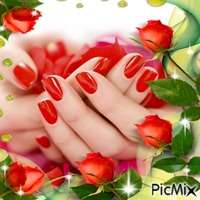 ongles vernis en rouge - δωρεάν png