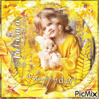 Autumn girl yellow children