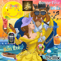 Bon été music 2023 " Belle & la bête" - GIF animé gratuit