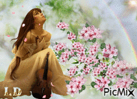 женщина-скрипка - Bezmaksas animēts GIF
