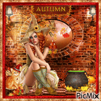 Autumn Witch - GIF animado grátis