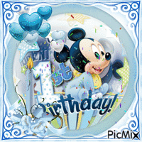 Happy Birthday Mickey - GIF animé gratuit
