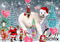 Christmas Polar Bear - GIF animé gratuit
