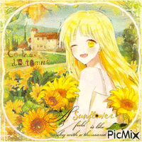 Manga with flowers - Darmowy animowany GIF