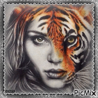 La femme tigre GIF animé