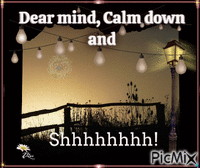 Dear mind, calm down and Shhhhhhhh! - Free animated GIF
