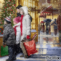 Einkaufen für Weihnachten - GIF animado gratis