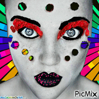visage multicolore - GIF animate gratis