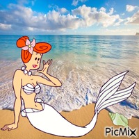 Wilma Flintstone mermaid