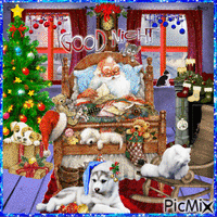 Good Night Santa - Darmowy animowany GIF