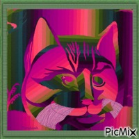 Chat fantaisie violet - Free PNG