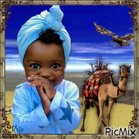 Portrait ethnique d'enfant GIF animé