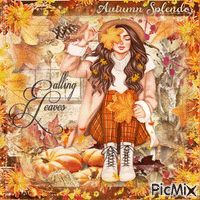 Autumn woman relax - Бесплатный анимированный гифка