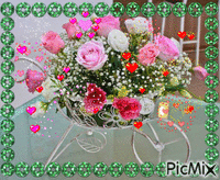 carrinho de rosas animeret GIF