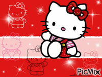 Hello Kitty Red - Bezmaksas animēts GIF