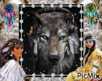 Loup et Indiennes Animated GIF