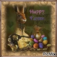 happy steampunk easter animeret GIF