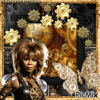 }{☼}{Steampunk Tina Turner Gold & Black}{☼}{ - GIF animado grátis