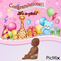 Congratulations It's a girl! animasyonlu GIF