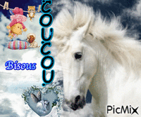 le cheval blanc animoitu GIF