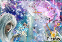 Férique reine de la neige et des fées animovaný GIF