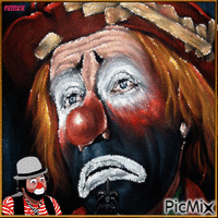 Clown triste deuxieme version - GIF animé gratuit