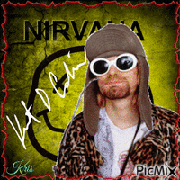 Kurt Cobain & Nirvana - Nemokamas animacinis gif