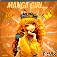 manga girl - Besplatni animirani GIF