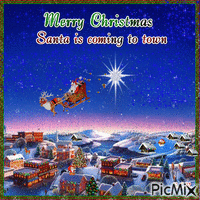 Santa is coming to town animowany gif