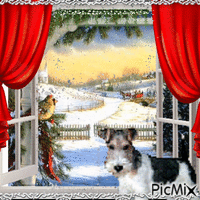 winter window animerad GIF