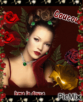 Belle femme aux roses animēts GIF
