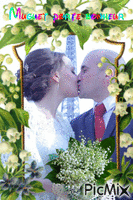 bonheur aux mariés - Free animated GIF