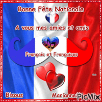 Fête Nationale en France animerad GIF