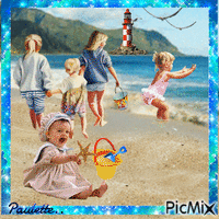 enfants a la mer - Безплатен анимиран GIF