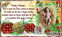Postal de natal com mensagem animowany gif