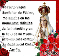 Te ruego Virgen  Santísima de Fátima, - GIF animado gratis