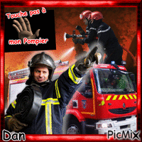 touche pas à mon pompier - Besplatni animirani GIF