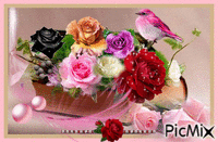 livre décorer de roses GIF animado